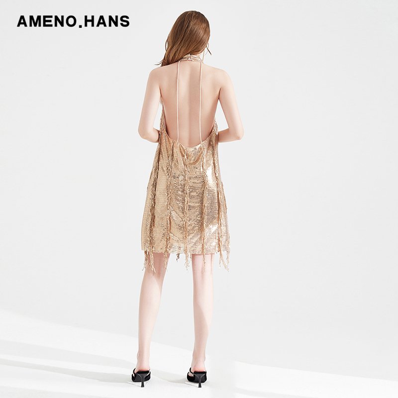 New Arrivals Dresses Women Casual Summer Gold Sexy evening dresses