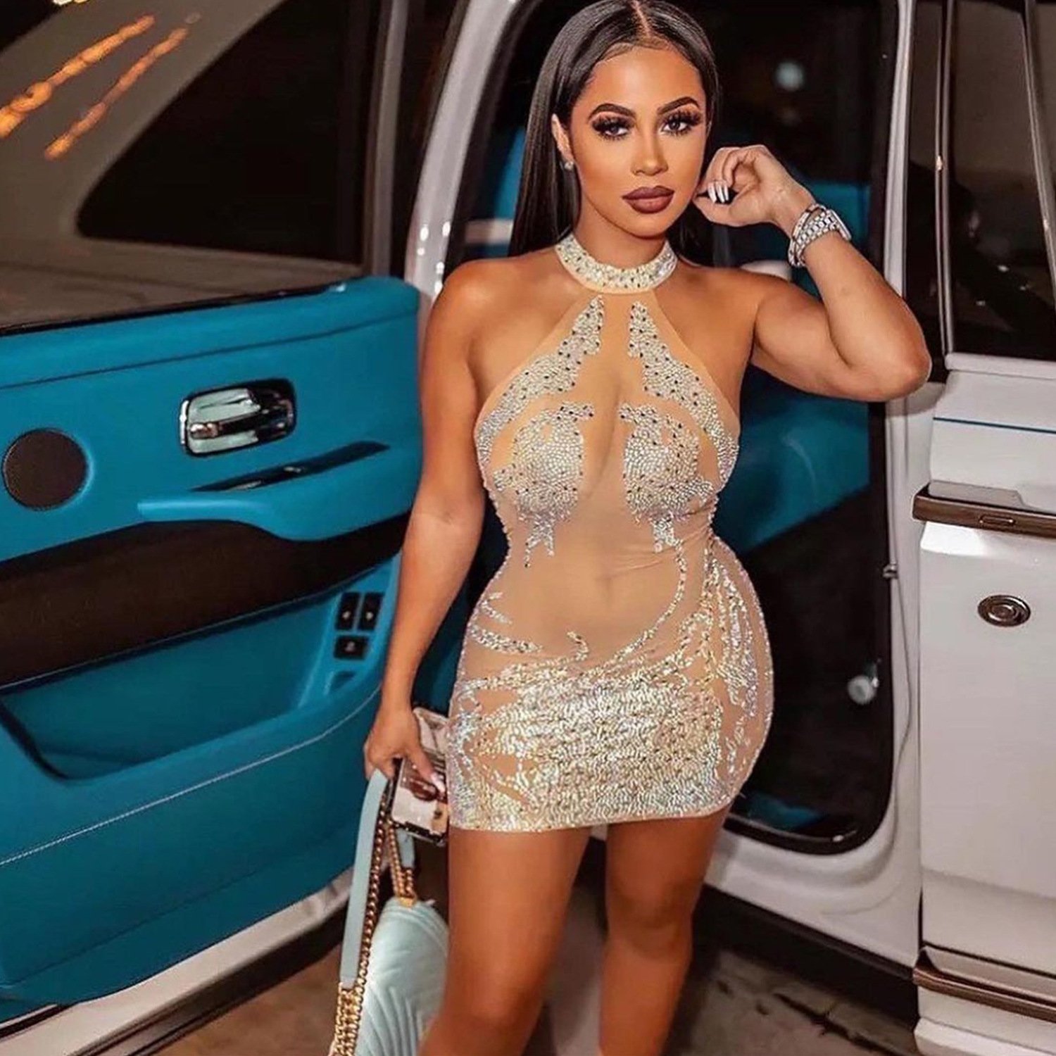 Summer Clothes Dress For Women Sexy Sequin Translucent Club Evening Prom Party Women Lady Elegant Casual Dress Women's Dresses