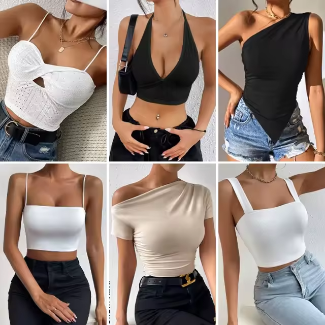 WO 2024 dress Tops T-shirt Sell new womens clothes in stock at a low price used clothing bales womens bales mixed used clothing