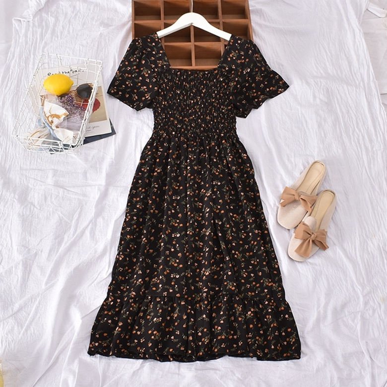 Fashion Floral Print Elastic Prom dresses Women Classy elegant mini dresses women Casual Dresses woman