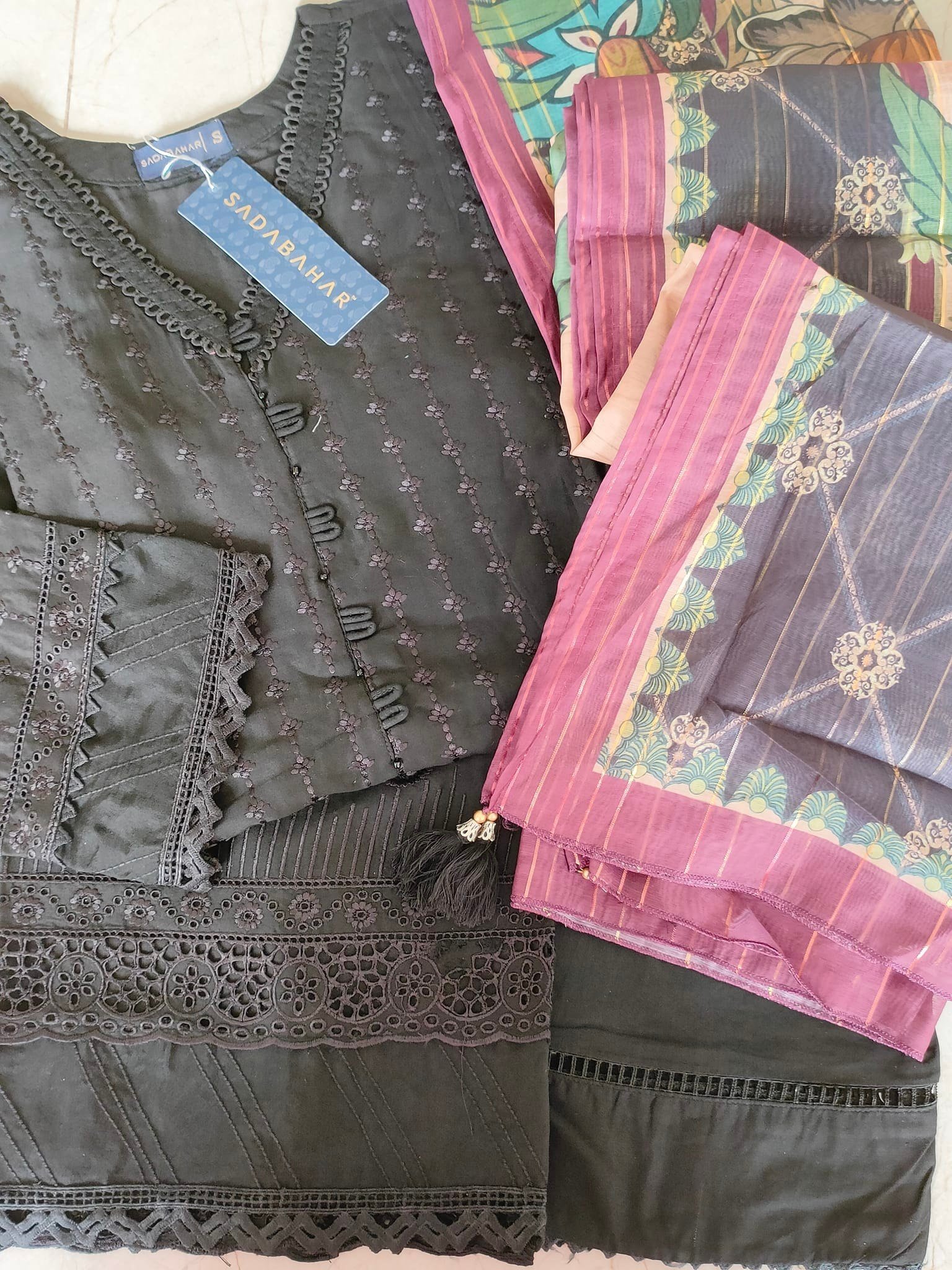 Pakistani Women's Casual Wear Dresses Ready To Wear 3 Piece dress Sadabahar Chikan kari Collection