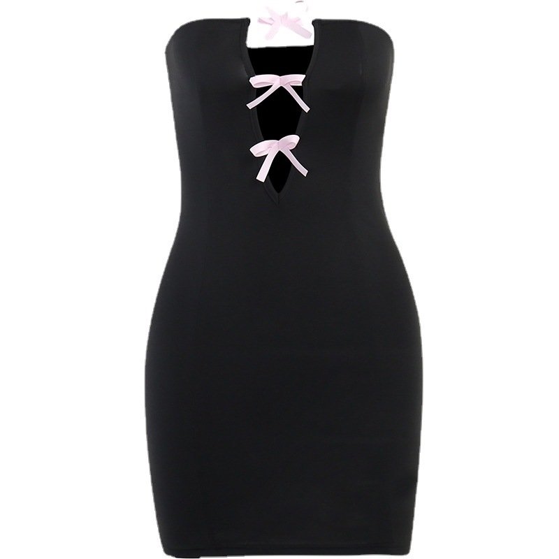 Tight Dresses Y2K Black Strapless Tube Sexy And Cute Dress Women Strapless Short Dresses 2023