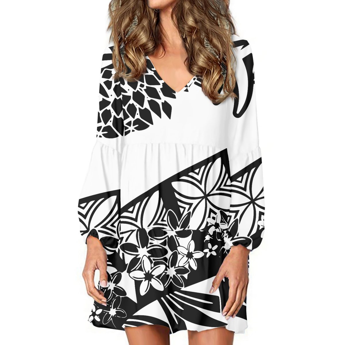 All Over Print Dress Polynesian Tribal Hawaiian Clothing Hibiscus Samoan Tapa Flower Holiday Dresses Dropshipping Clothing Women