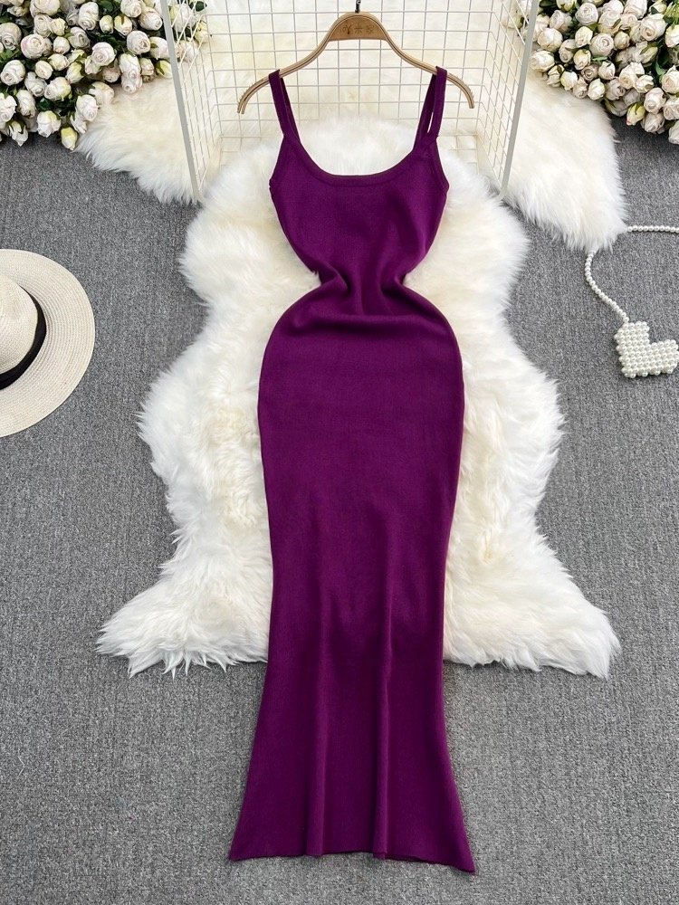 Wholesale of women's knitted dresses fashionable slim fitting long dresses summer woven jacquard printed women's long dresses