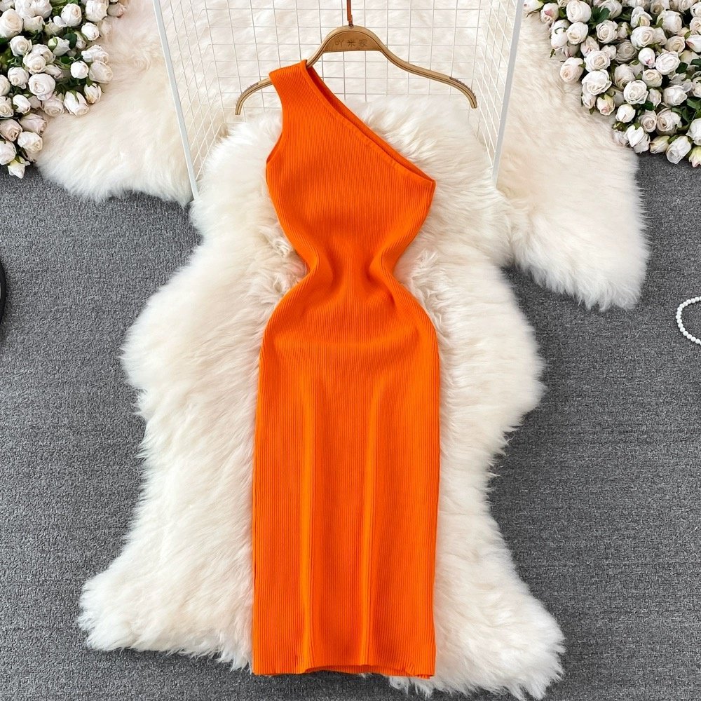 Wholesale of women's knitted dresses fashionable slim fitting long dresses summer woven jacquard printed women's long dresses