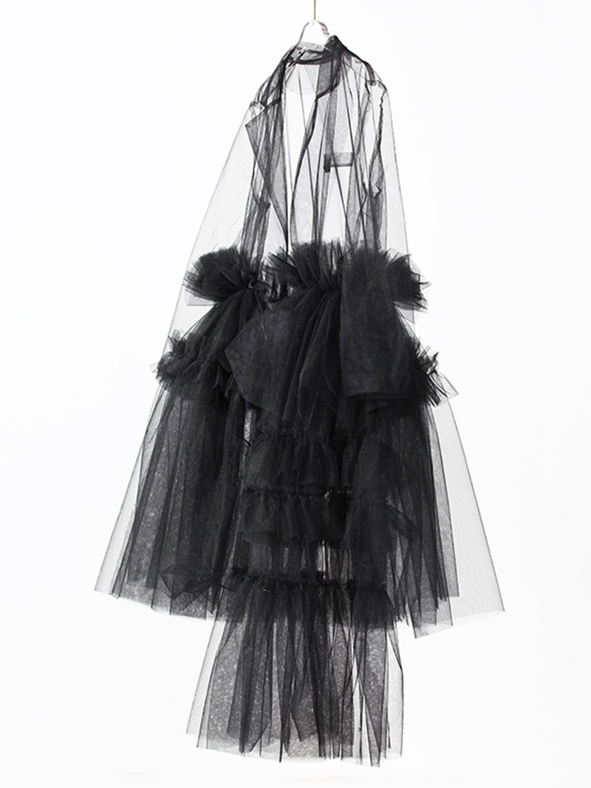 Spring Summer Lady Night Club See Through Mesh Solid Plain Sexy Irregular Midi Dress Ruffle Pleated Women Casual Blazer Dress