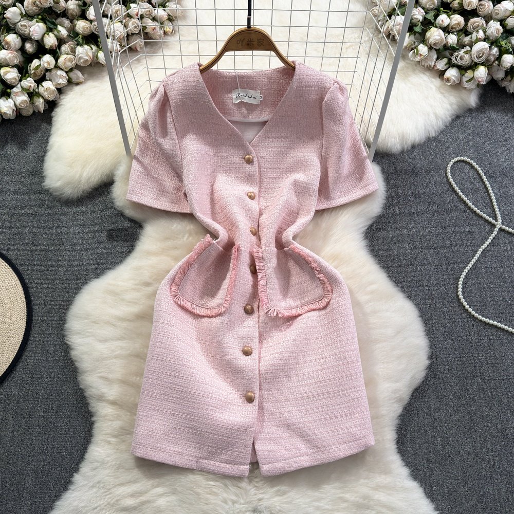 Summer Women's v-neck Short Sleeve mini Casual Dresses