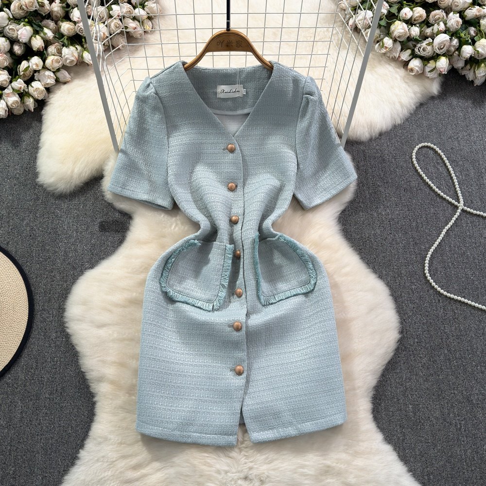 Summer Women's v-neck Short Sleeve mini Casual Dresses