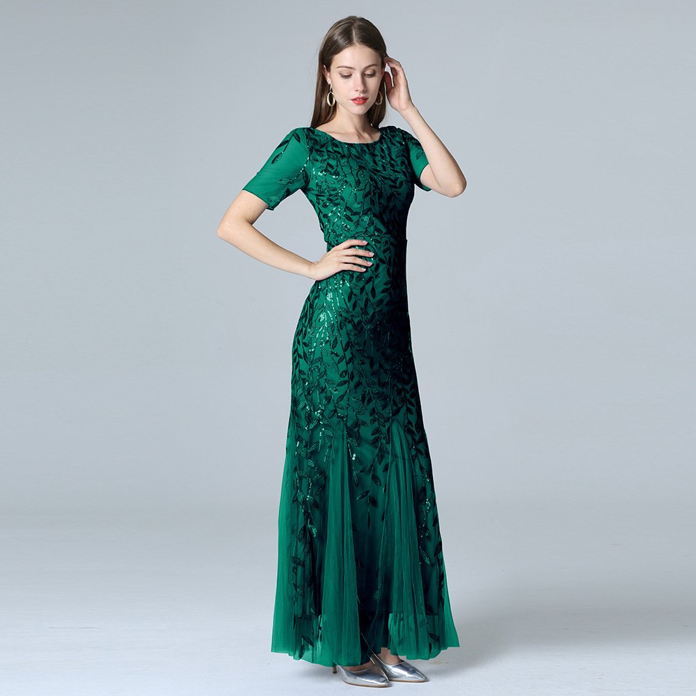 Ladies Elegant Long Sequin Evening Dress Party Prom Gowns For Women Evening Dresses