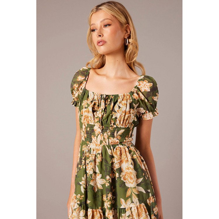 New trend short sleeved printed sexy summer smock dress women clothing manufacturer customizes women's elegant casual dresses