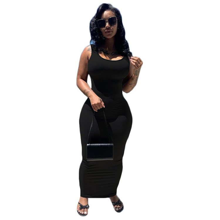 Europe and the United States women's 2024 summer hot selling solid color all-matching casual dress Bodycorn/Sexy