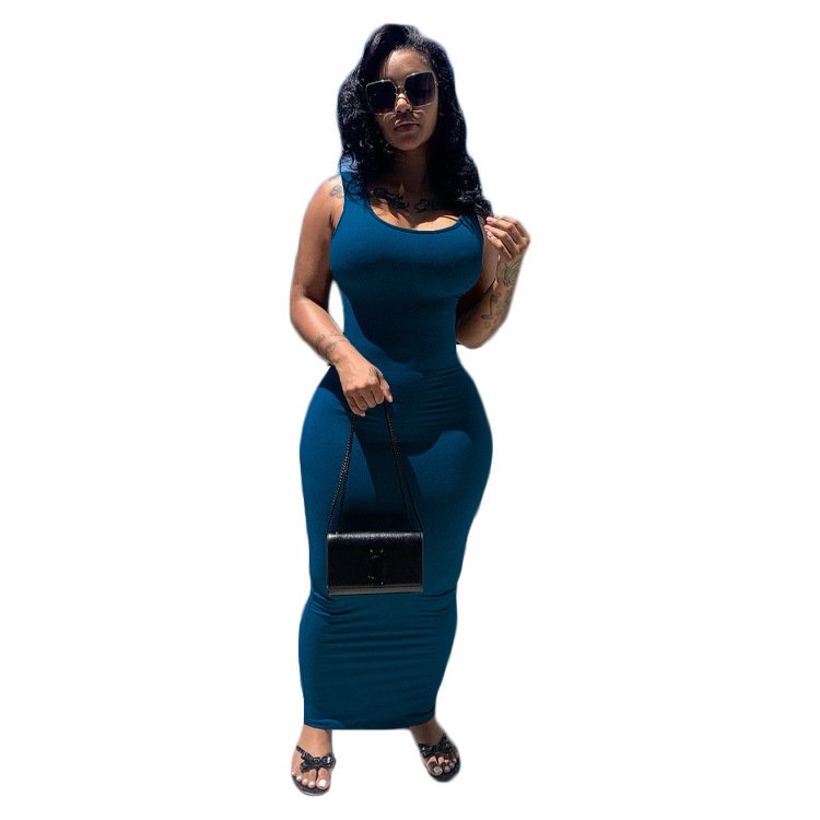 Europe and the United States women's 2024 summer hot selling solid color all-matching casual dress Bodycorn/Sexy