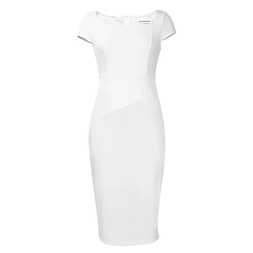Top Quality Temperament Commuter Short Sleeve Hip Wrap Office Dress