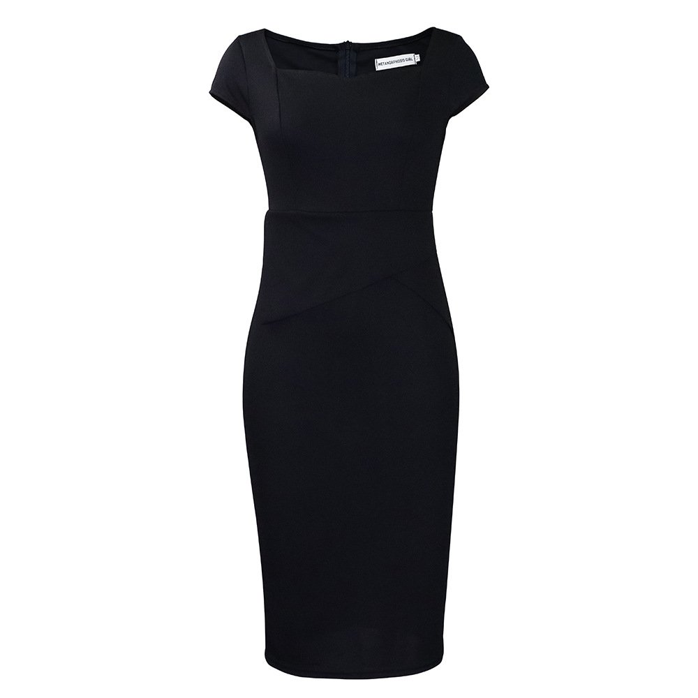 Top Quality Temperament Commuter Short Sleeve Hip Wrap Office Dress
