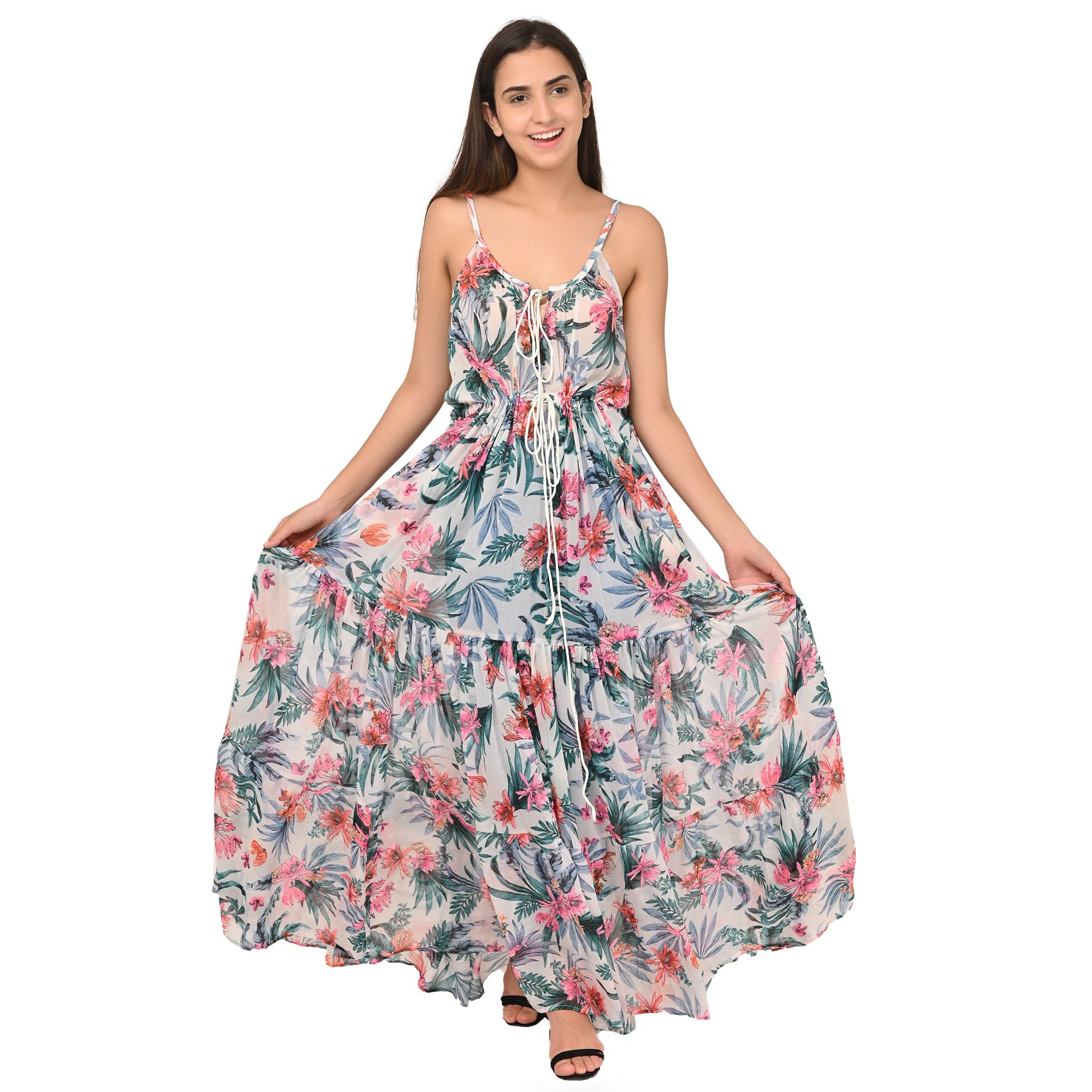Floral Printed Long Beachwear dresses for casual dresses and beachwear manufacturer and supplier from india