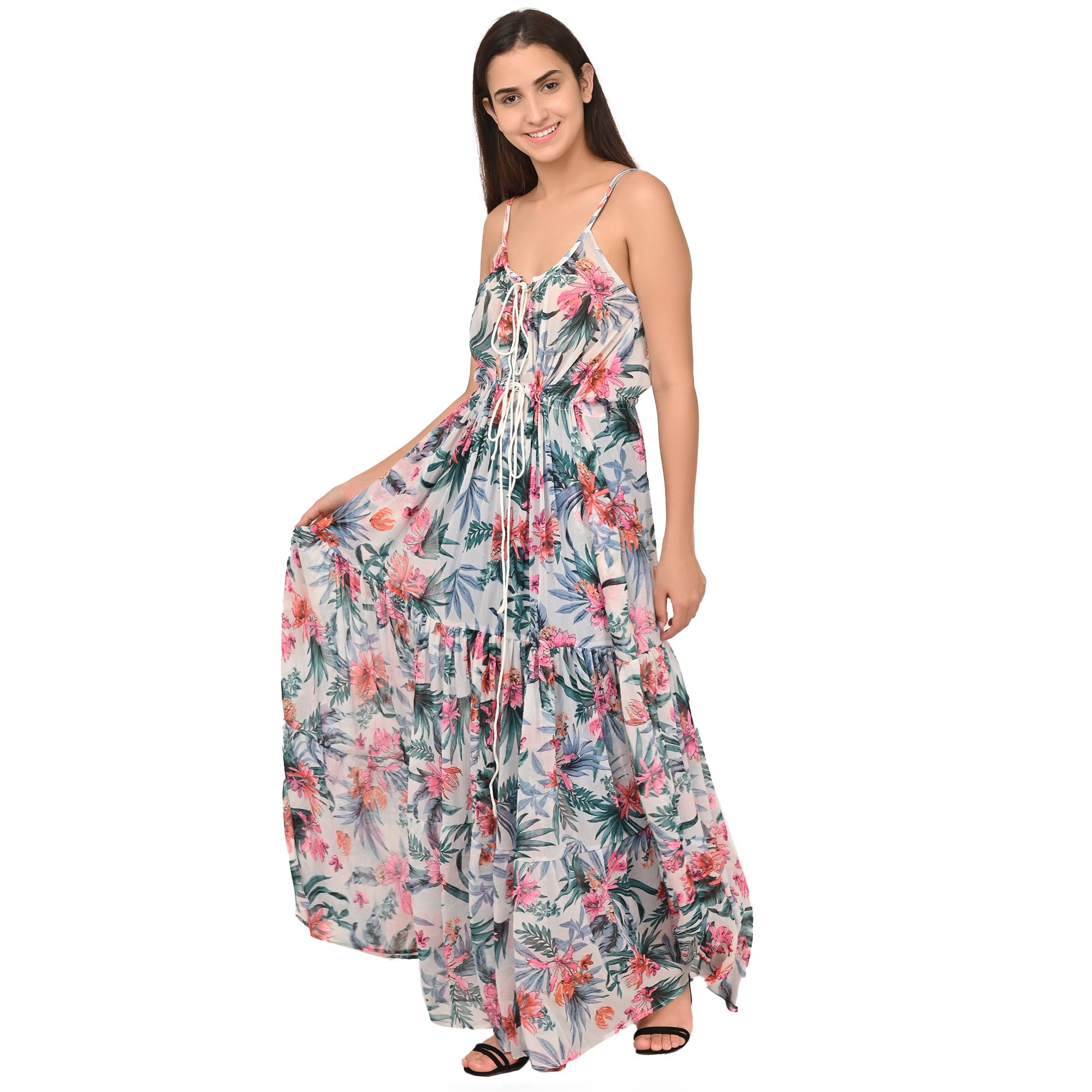 Floral Printed Long Beachwear dresses for casual dresses and beachwear manufacturer and supplier from india