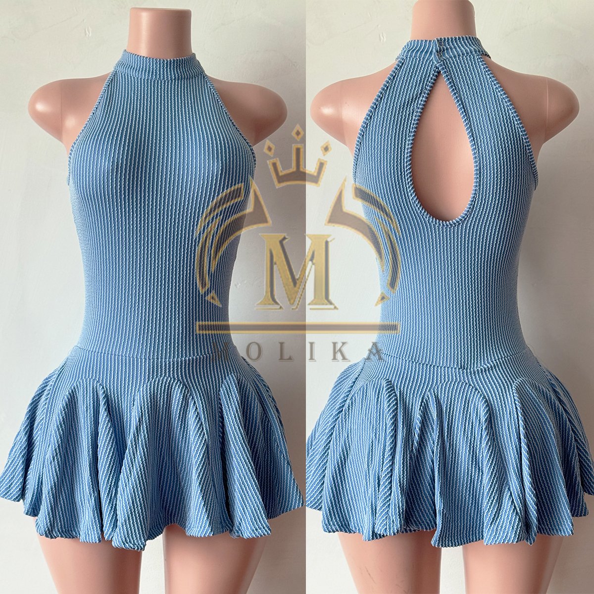 2024 New Arrivals Women Dresses Knit Stripes Slim Fit Hollow Out Shorts Matching Dresses Ladies Mini Dresses Women Casual