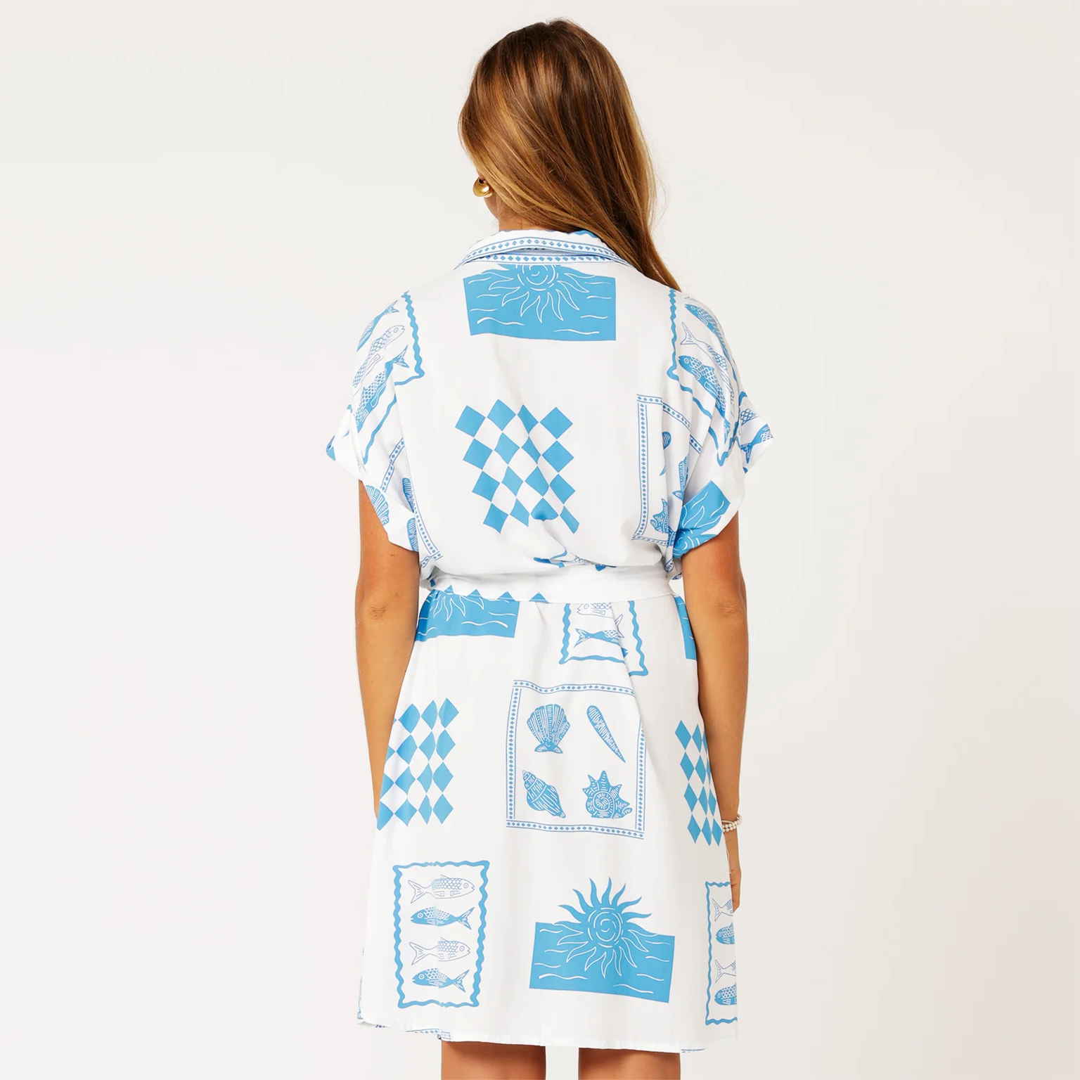 Custom design Hawaiian style 100% rayon short sleeve women shirt dress vacation dress casual dress for vacation