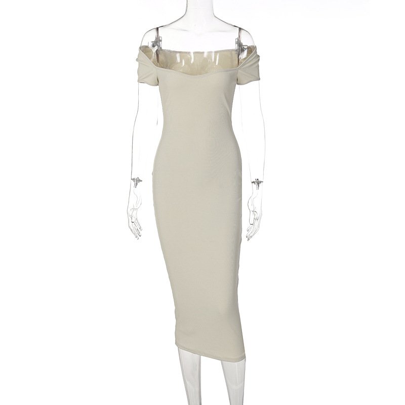 wholesale summer women solid short sleeve knitted midi dress ladies causal dress