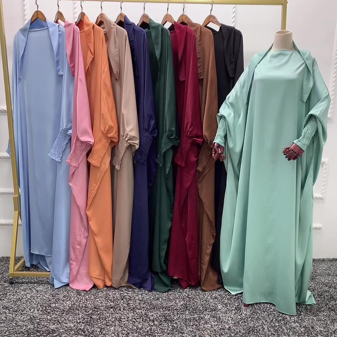 Wholesale Turkish One Piece High Quality Prayer Hijab Overhead Knee Length Polyester Muslim Women Dress Khimar Jilbab Abaya