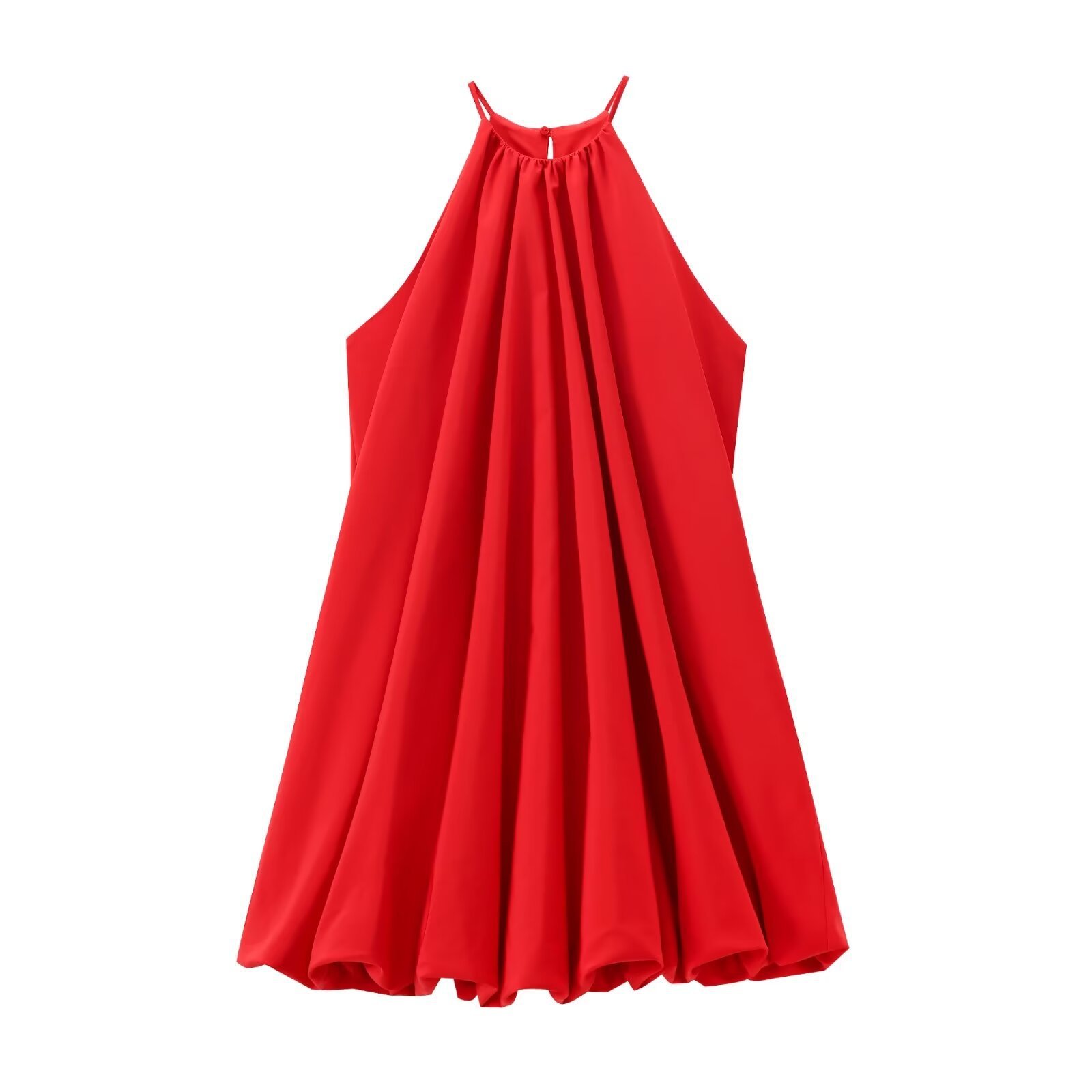 GX7061 New 2024 Fashion Elegant Sleeveless Mini Bubble Dresses Summer Sexy Temperament Slim Fit Red Color Party Dress