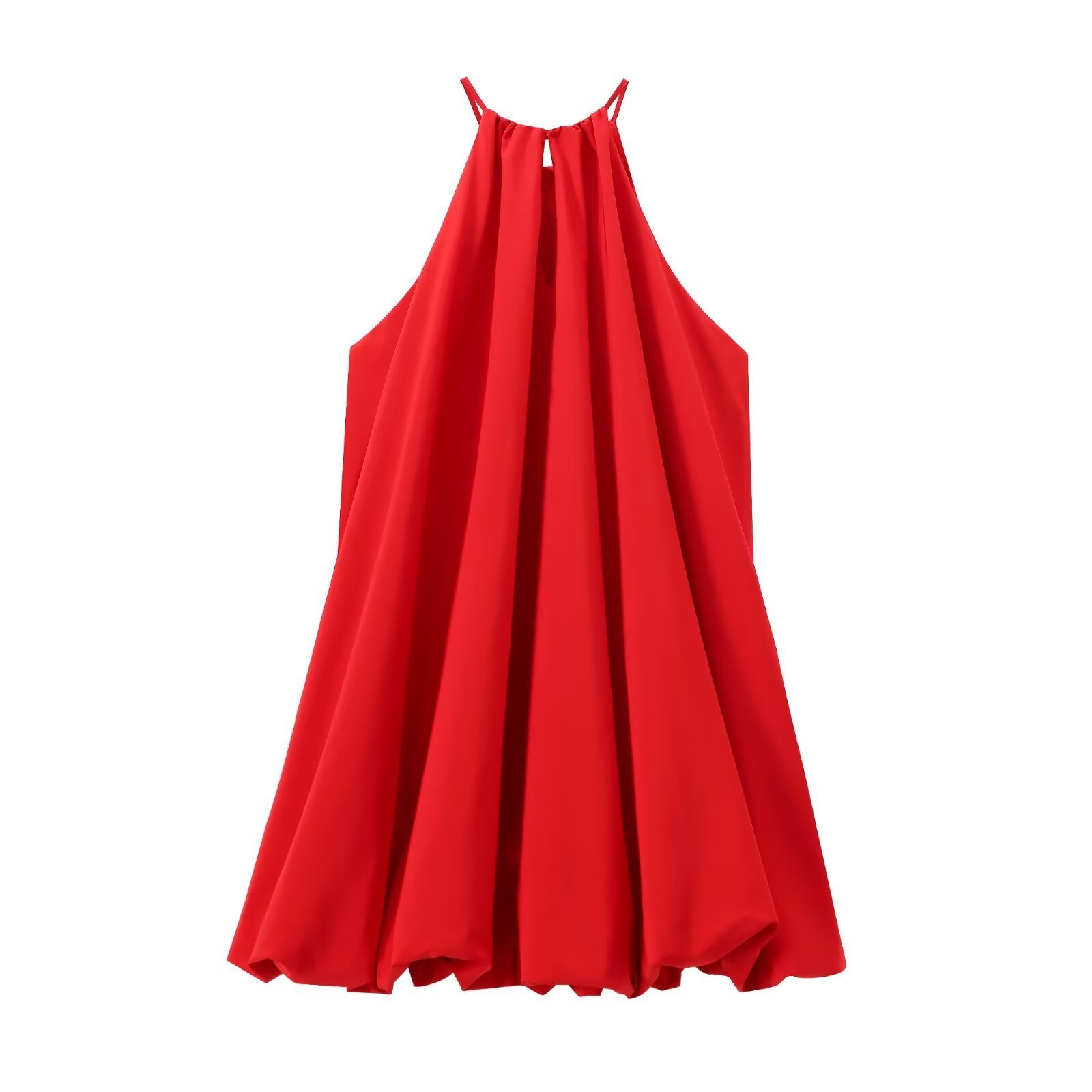 GX7061 New 2024 Fashion Elegant Sleeveless Mini Bubble Dresses Summer Sexy Temperament Slim Fit Red Color Party Dress