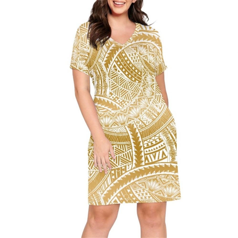 Custom Women's Clothing Knee-length Casual Dresses Women T shirt Loose Dress Short-sleeved Loose-fitting Dress