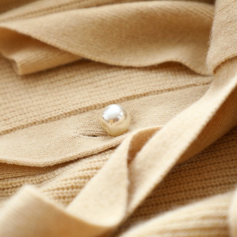 Custom luxury Cashmere Women winter maxi long knitted sweater dress ladies long sleeve knitwear pearl belt sweater Dresses