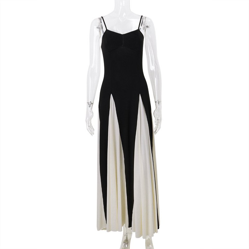 GX7109 Fashion 2024 Summer clothing boutique sexy sleeveless unique color patchwork long dress elegant party maxi dresses