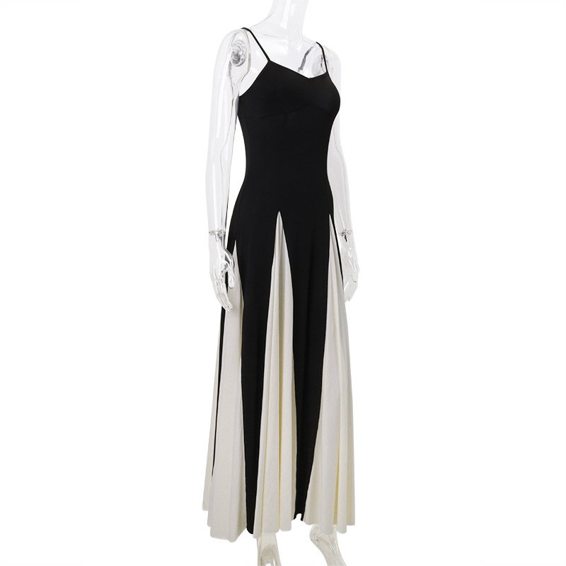 GX7109 Fashion 2024 Summer clothing boutique sexy sleeveless unique color patchwork long dress elegant party maxi dresses