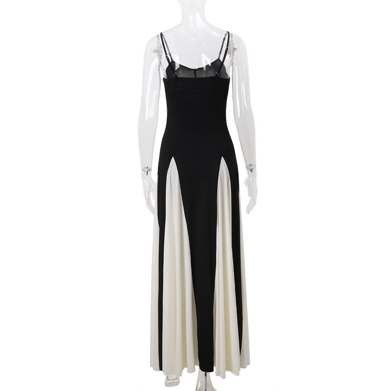 GX7109 Fashion 2024 Summer clothing boutique sexy sleeveless unique color patchwork long dress elegant party maxi dresses