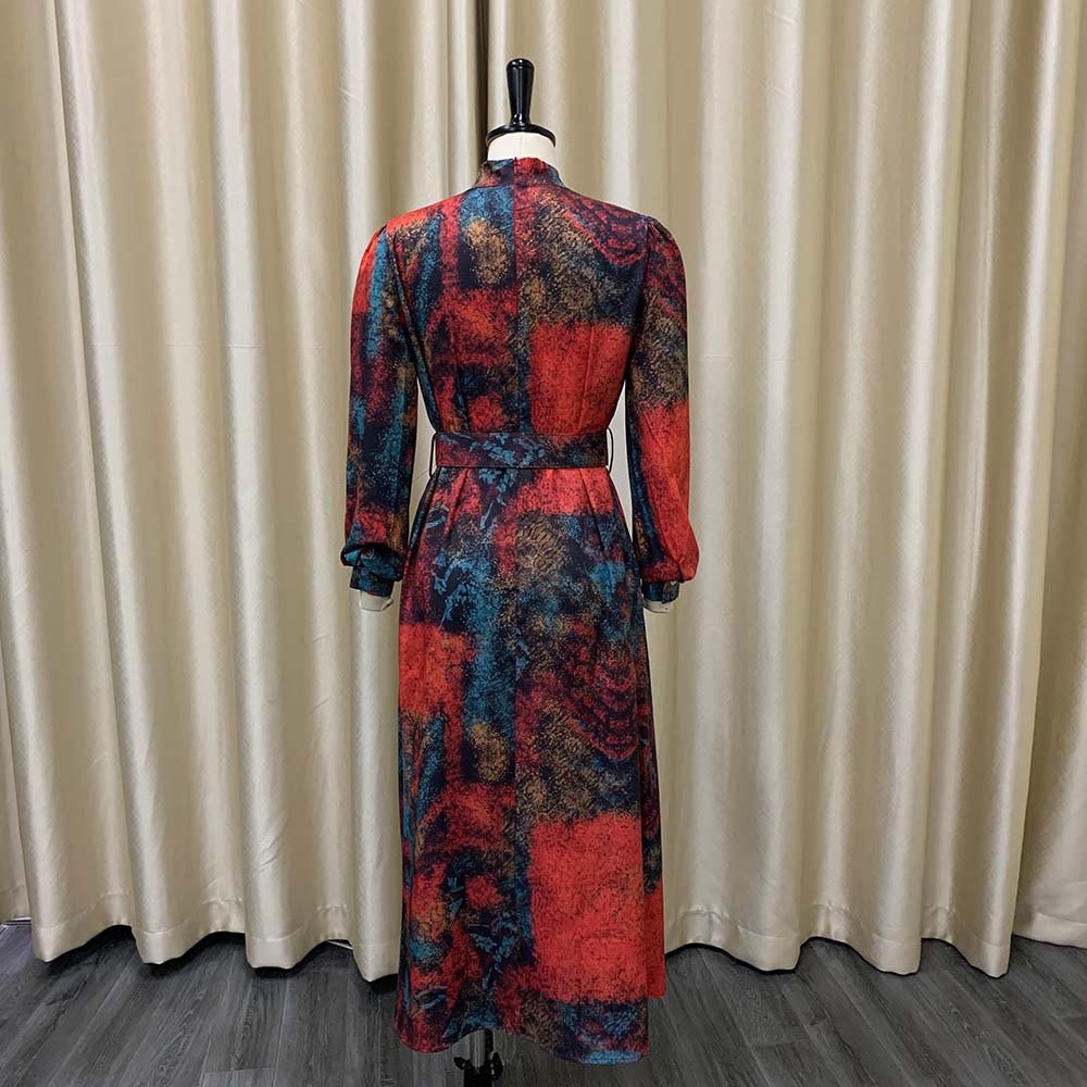 OEM&ODM Plus Size Dresses For Women Solid Color African Women Plus Size Sets Waist Casual Dresses
