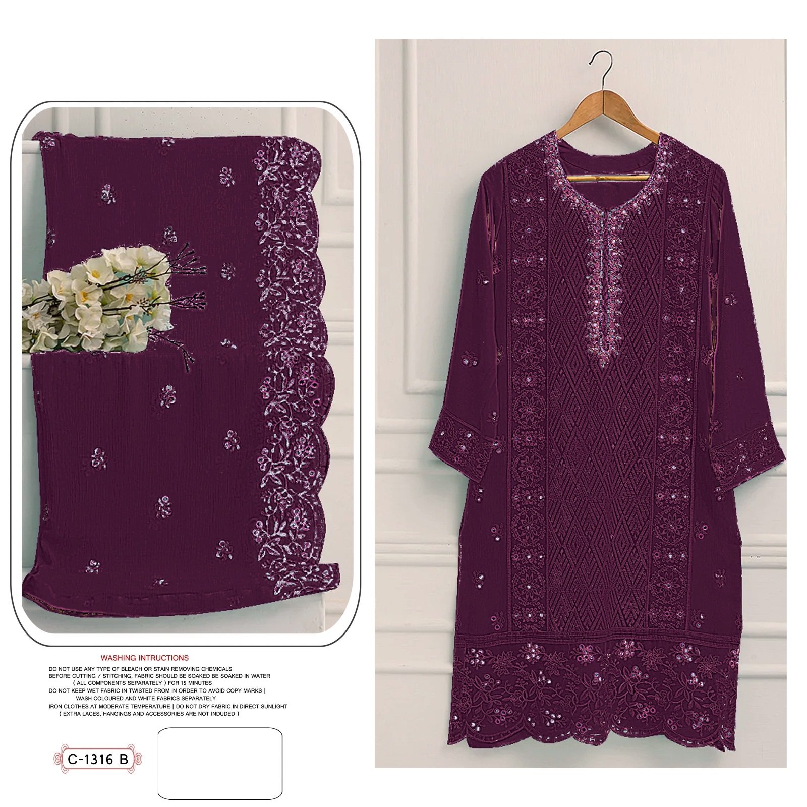 Heavy Georgette Pakistani Suit with Embroidery Work Online Sale of Indian & Pakistani Clothing