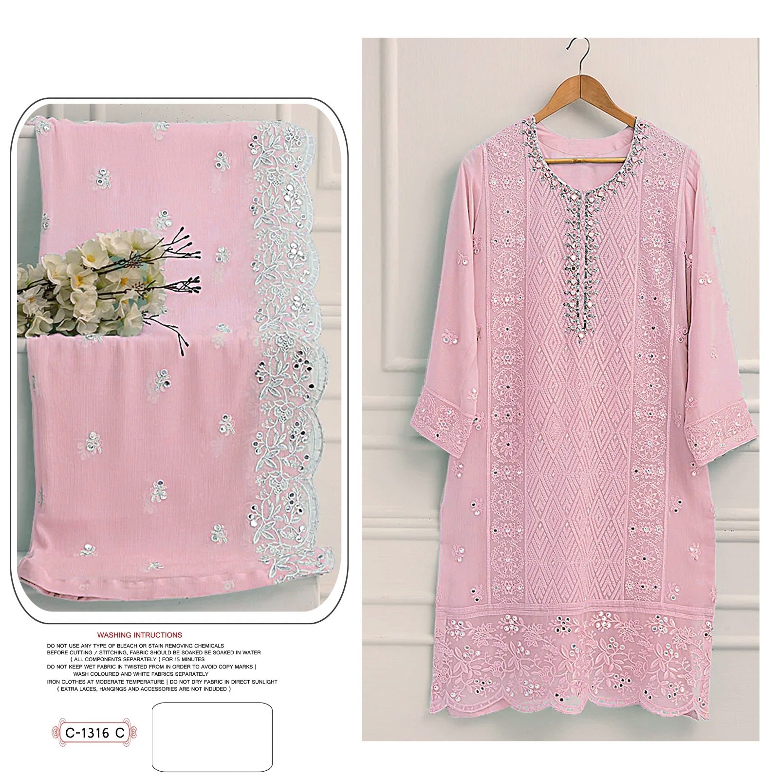 Heavy Georgette Pakistani Suit with Embroidery Work Online Sale of Indian & Pakistani Clothing