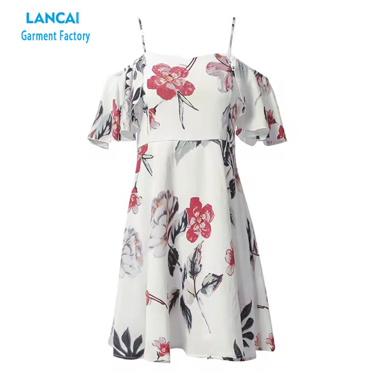 Clothing Manufacturers Custom Womens Clothes Flower Girls Dress Sexy Ladies Summer Casual Dresses