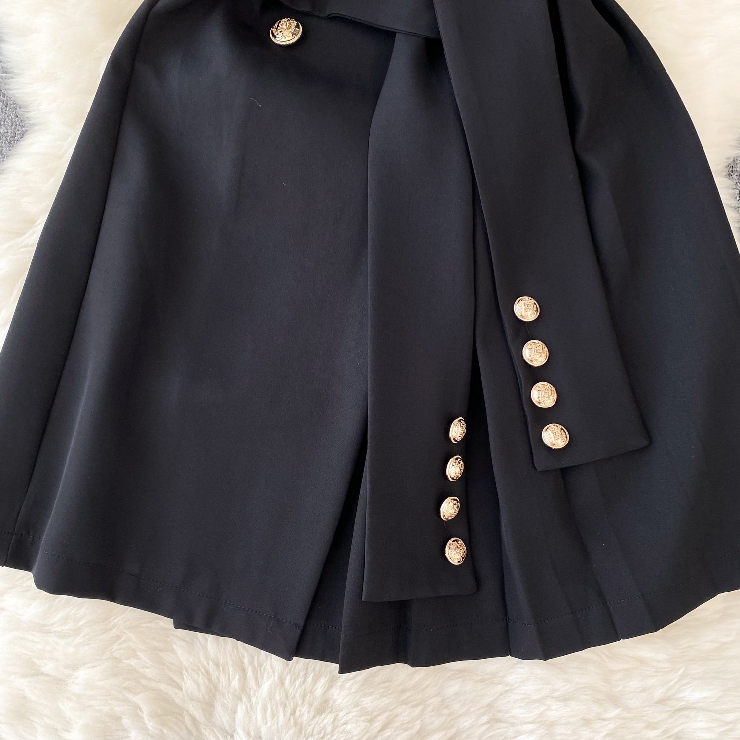 Retro Suit Lapel Short-Sleeved Dress Women's Summer Tie Waist Slimming Temperament Casual Dress