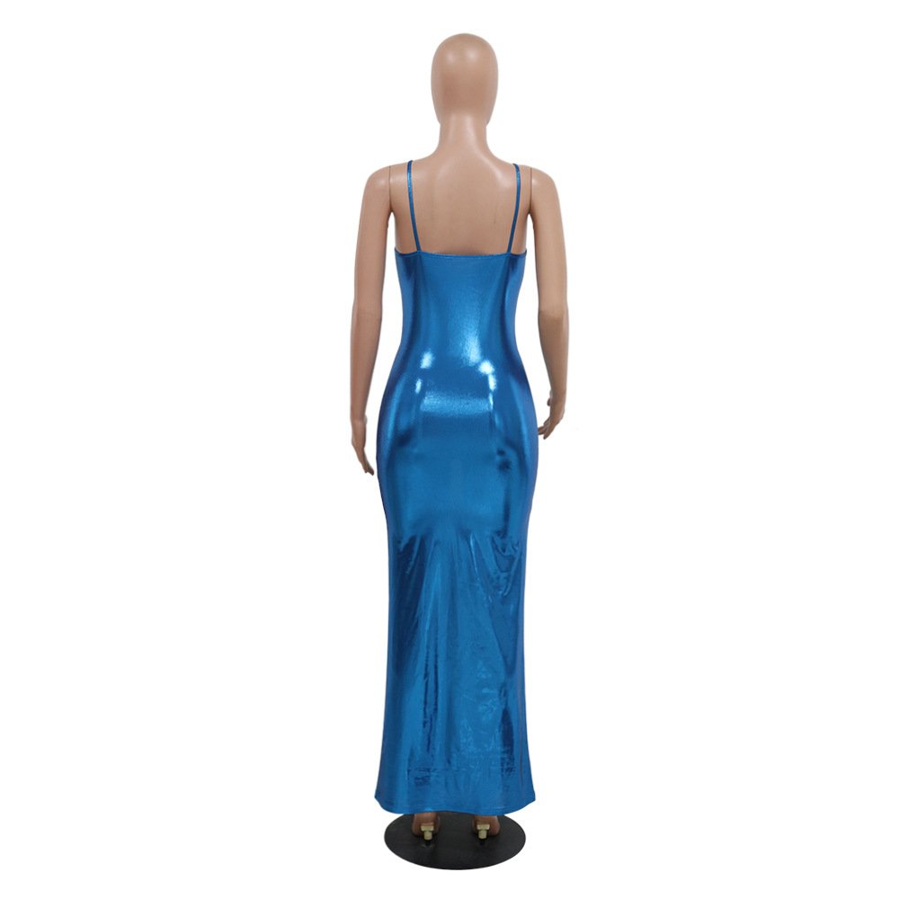 Liu Ming Cheap Wholesale Clothing Women Summer Sexy Nightclub Sleeveless Sparkling Beach Vacation A Line Long Dress