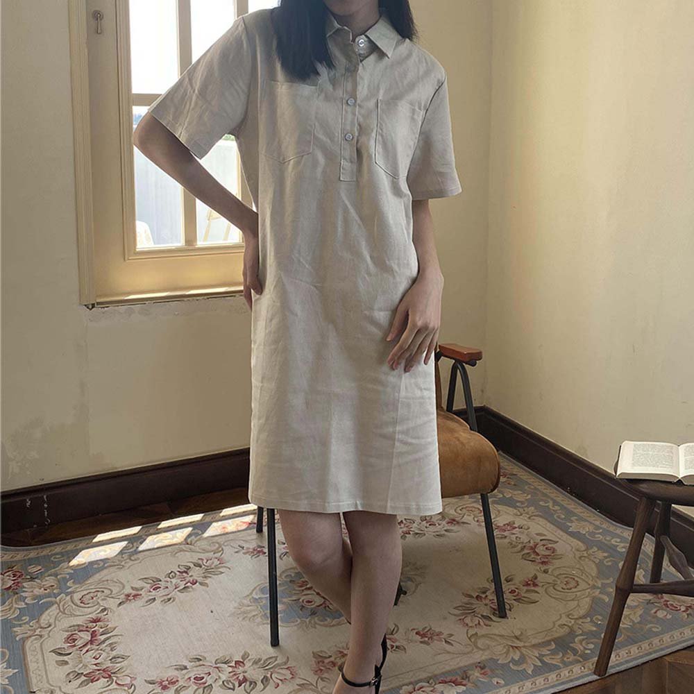 SOUL ECO OEM Clothing Korean Clothes Dress Plus Size Women Casual Dress Organic Cotton Shirt Dress