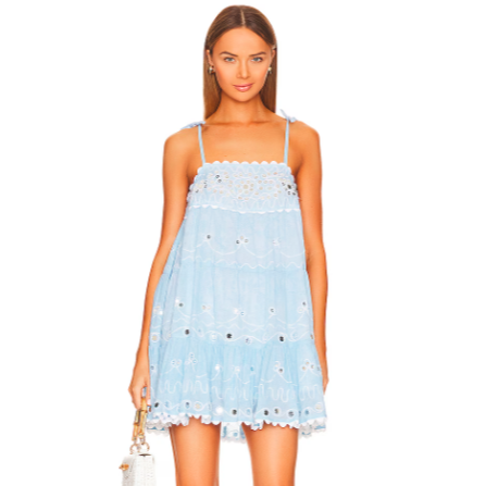 Most Elegant Summer Soft Printed Women Statement Dress Flattering Scoop Neckline Embroidered & Hand Embellished Girls Mini Dress