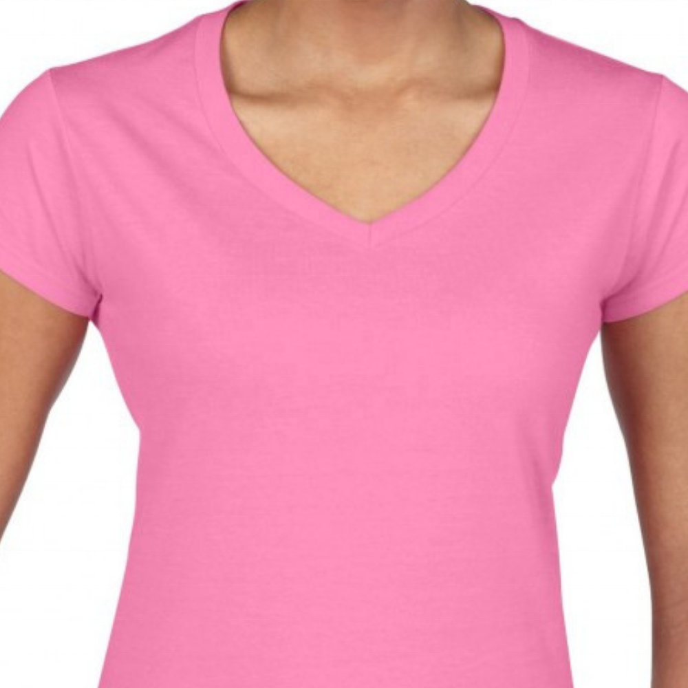 Summer Women Short Sleeve V Neck Casual T Shirt With Your Logo