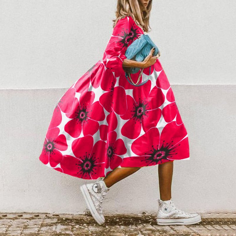 Designer Summer Girls Sweet Loose Clothing Fashion printed Half Sleeve Women's Casual Dress