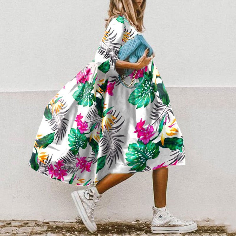 Designer Summer Girls Sweet Loose Clothing Fashion printed Half Sleeve Women's Casual Dress