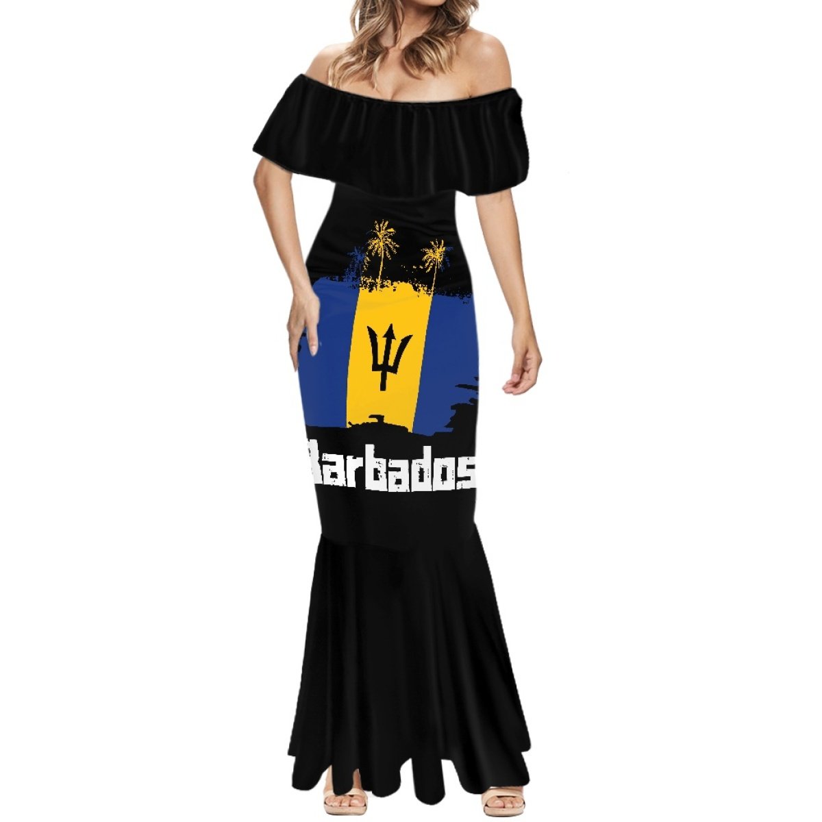 Babados Bahamas Ladies Dresses 2022 Elegant Women Clothing caribbean Summer Casual Dress Women Mermaid Tail Dress Plus Size