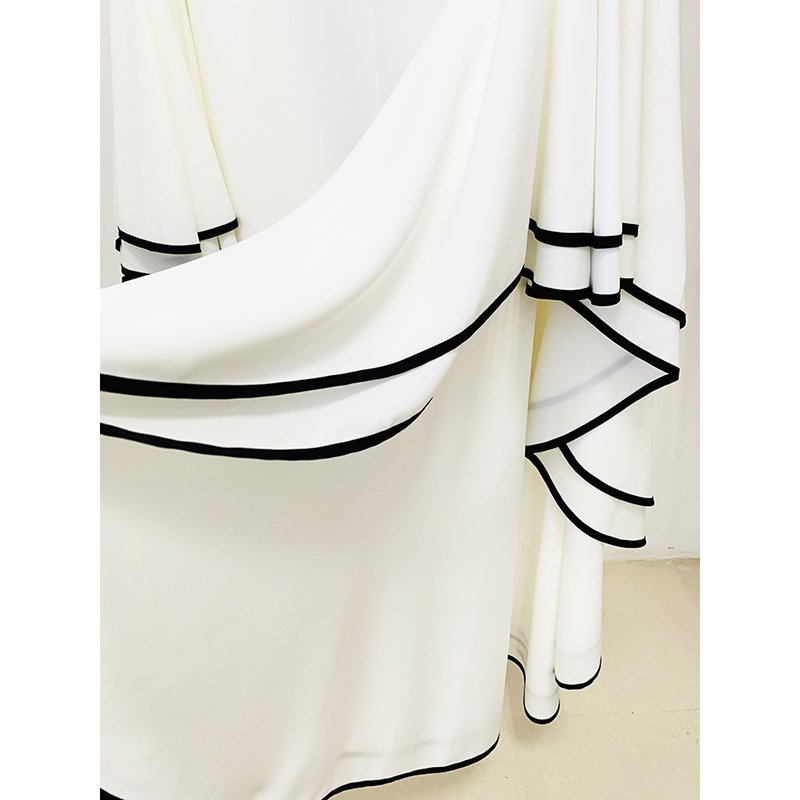 HIGH QUALITY Newest 2023 Designer Fashion Stylish Party Wear Women's Large Ruffles Flare Sleeve Dress