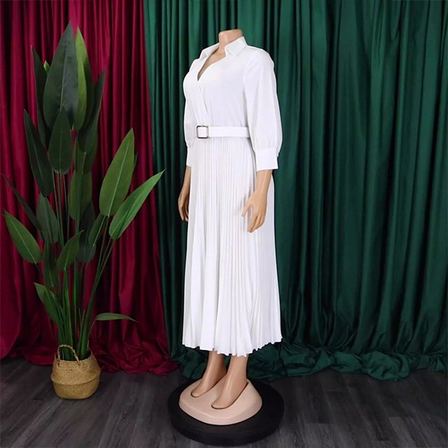 Summer High Quality Comfortable Dress Beach Breathable Pleated Skirt Fashion Sexy Plus Size Tight Women's Dress