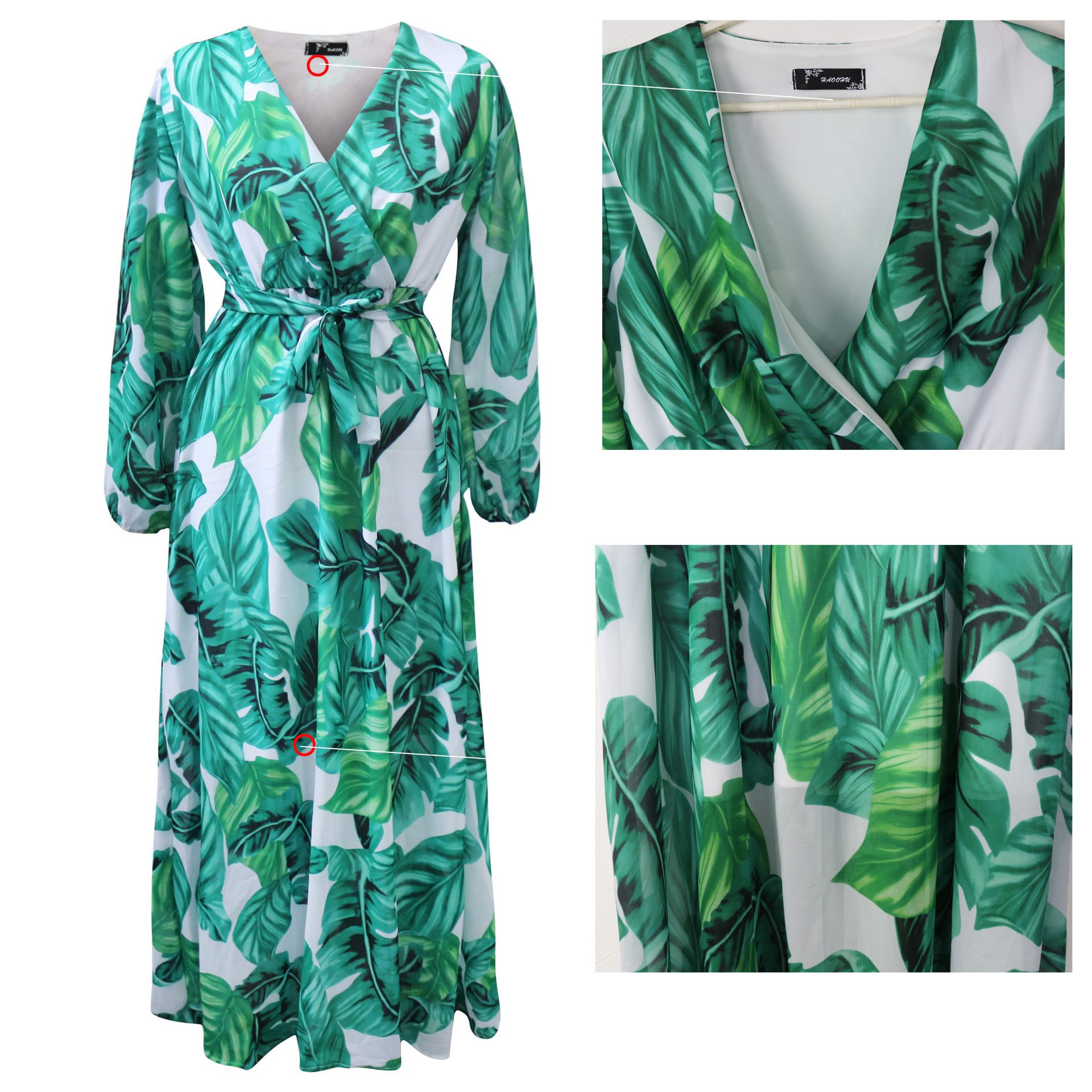Oem Plus Size Women's Clothing Casual Beach Chiffon Flower Print Flare Dress Plus Size Women's Dresses