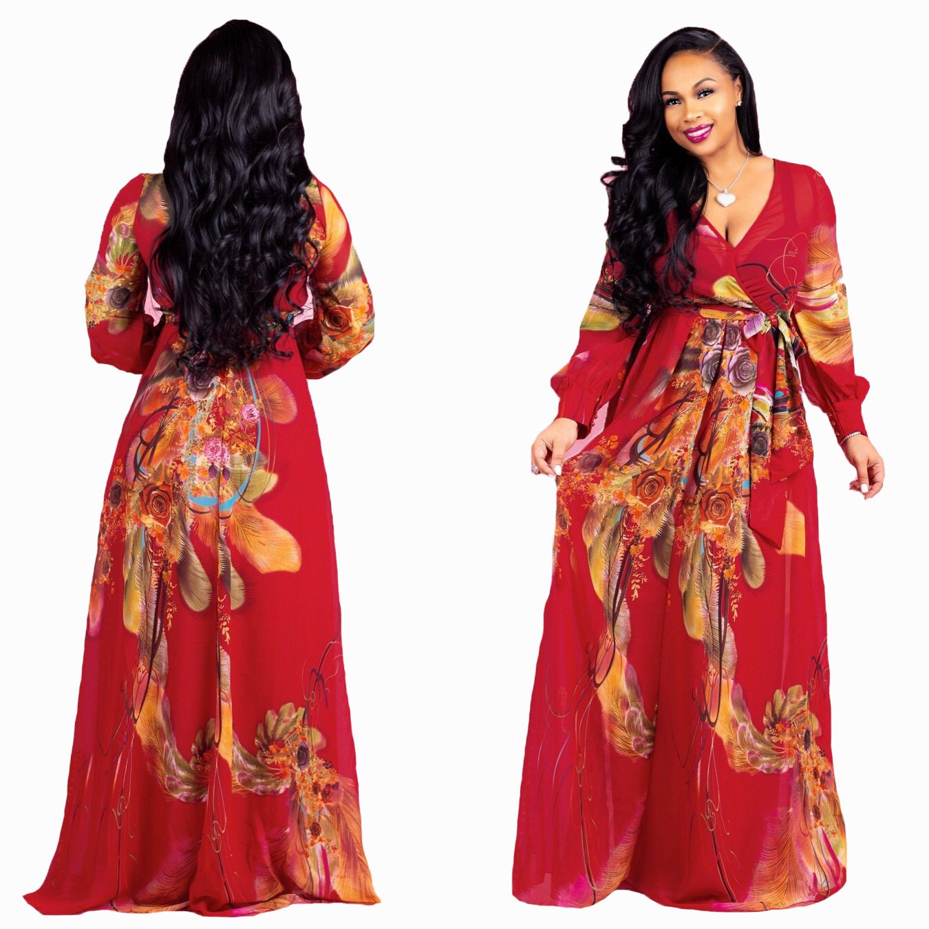 Oem Plus Size Women's Clothing Casual Beach Chiffon Flower Print Flare Dress Plus Size Women's Dresses
