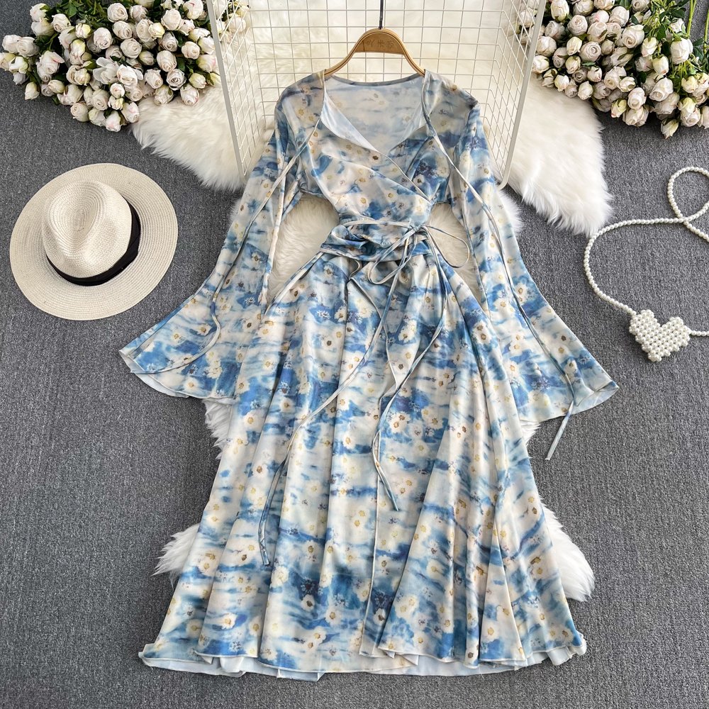 Wholesale 2024 summer hot sale retro short sleeve breathable women's casual dress elegant chiffon casual dresses