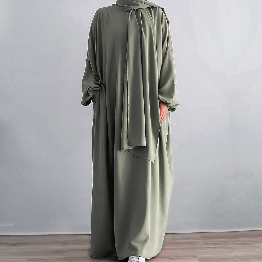 2024 Custom Abaya Manufacturer Hot Sale Designs Daily Wear Nida Plain Women Abaya With Attached Hijab maxi dress ladies muslim