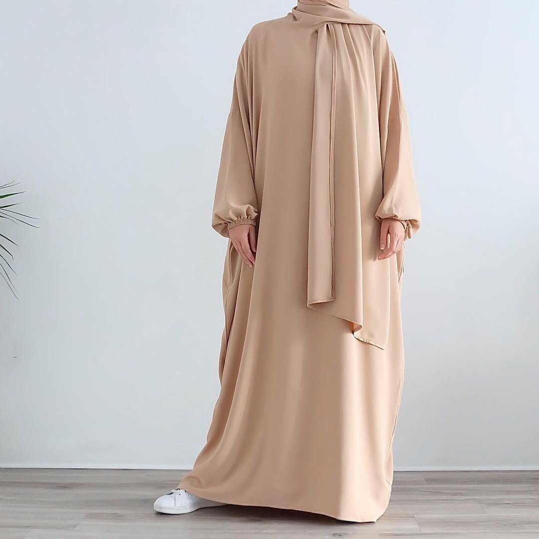 2024 Custom Abaya Manufacturer Hot Sale Designs Daily Wear Nida Plain Women Abaya With Attached Hijab maxi dress ladies muslim